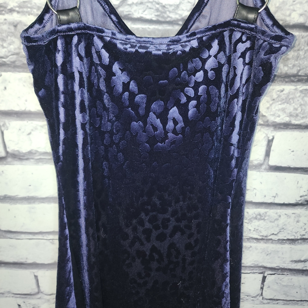 Killstar 'Cool Cat' Plum/Purple Velvet Leopard Print Dress -S - Picture 7 of 7